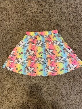 Hello Kitty Rainbow Unicorn Print Skirt - Pink, Yellow, Blue